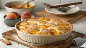 Peach Cobbler with Cake Mix and Canned Peaches Recipe