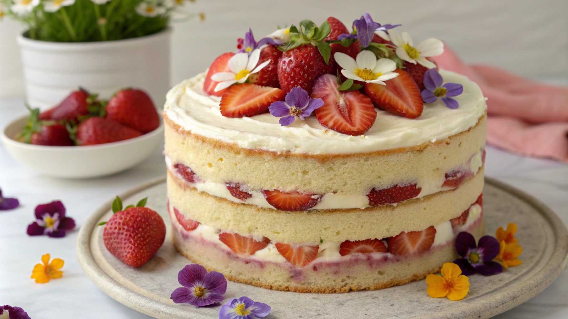 strawberry vanilla cake